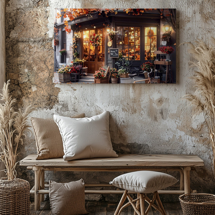 Maria’s Boutique Canvas – Autumn Floral Storefront Wall Art - Gifitto