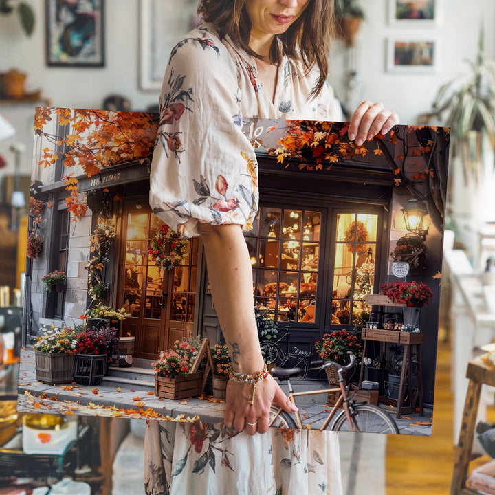 Maria’s Boutique Canvas – Autumn Floral Storefront Wall Art - Gifitto