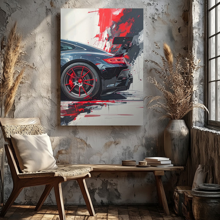 Porsche 911 GT3 RS Close-Up Canvas – Painterly Sports Car Art - Gifitto