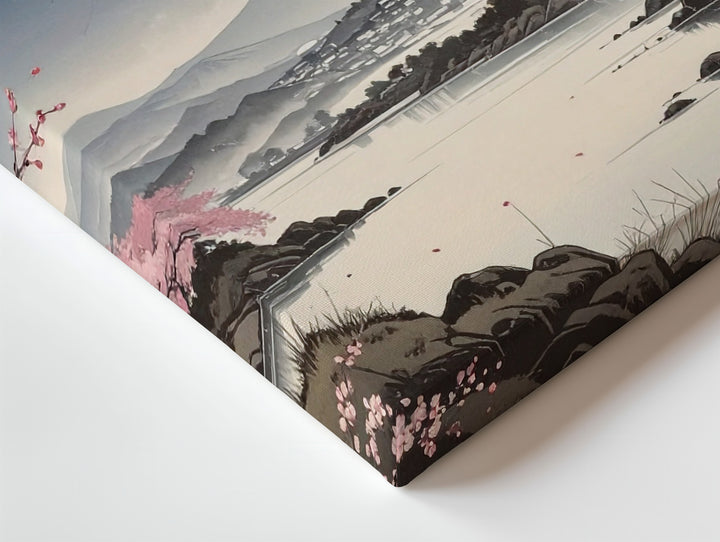 Sakura Framed Fuji Canvas – Classic Ukiyo-e Style Cherry Blossom Landscape - Gifitto