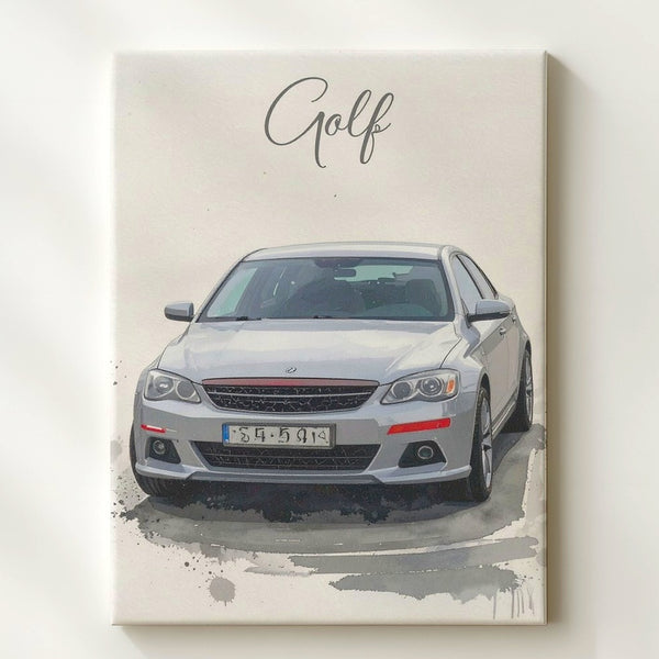 Volkswagen Golf GTI Watercolor Canvas – Iconic Sports Car Art - Gifitto