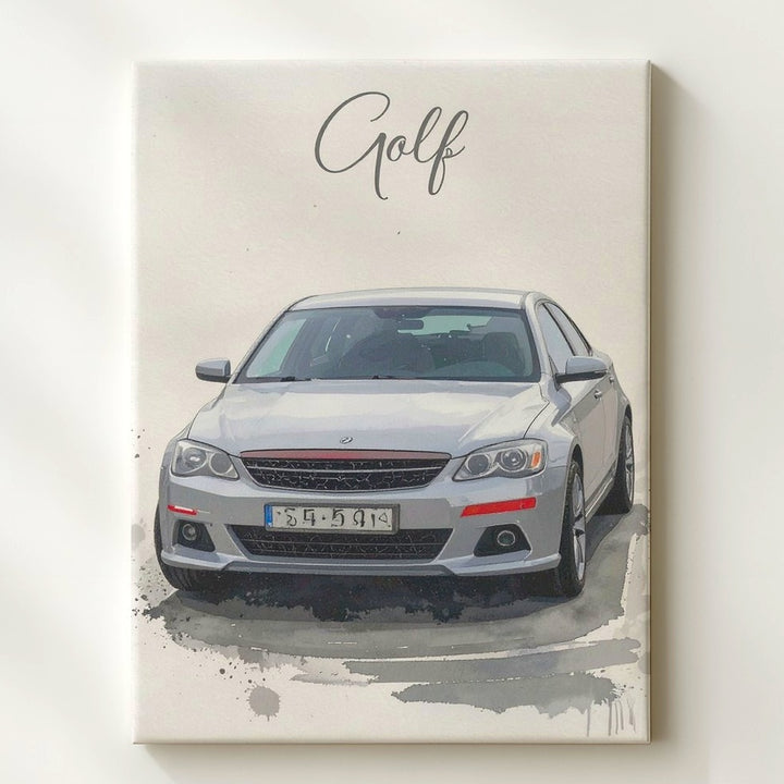 Volkswagen Golf GTI Watercolor Canvas – Iconic Sports Car Art - Gifitto