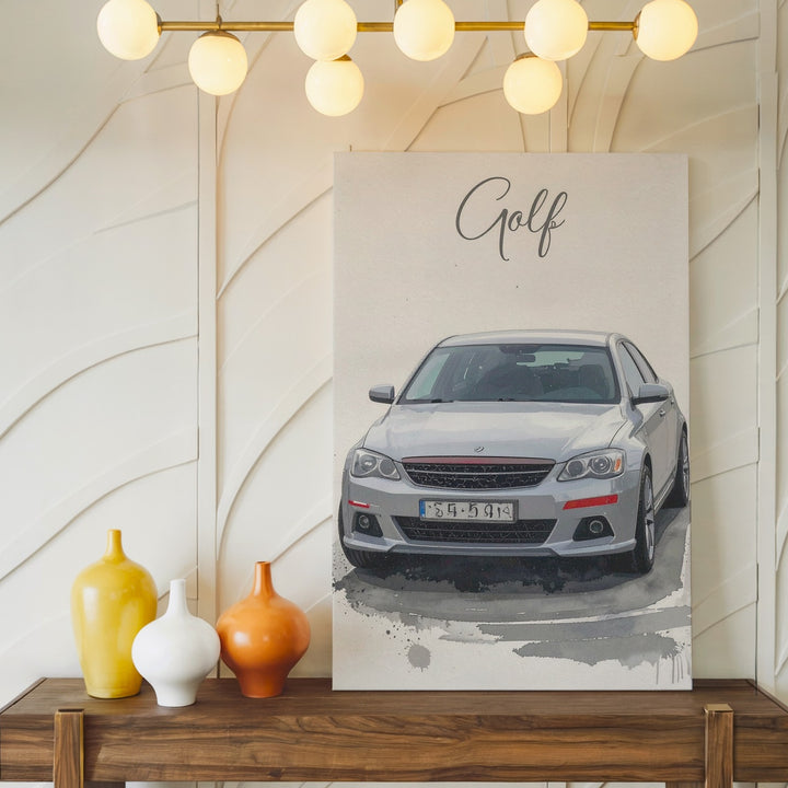 Volkswagen Golf GTI Watercolor Canvas – Iconic Sports Car Art - Gifitto