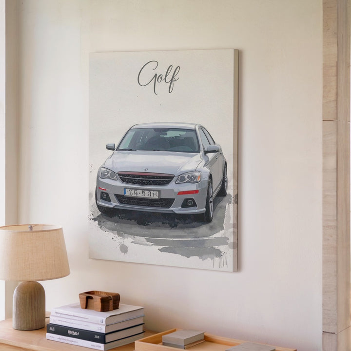 Volkswagen Golf GTI Watercolor Canvas – Iconic Sports Car Art - Gifitto