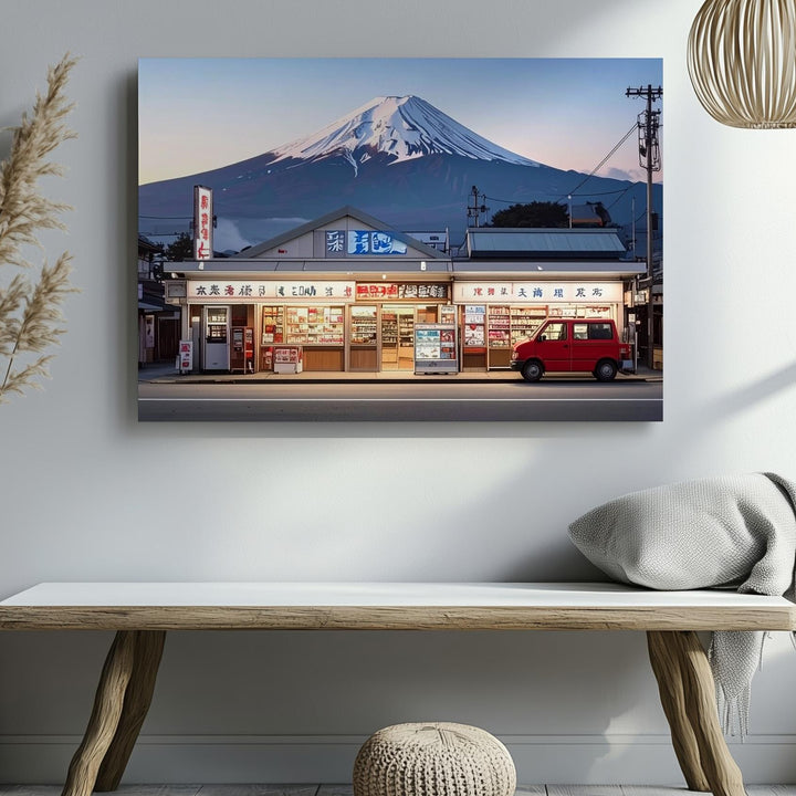Mount Fuji & Lawson Twilight Canvas – Modern Japan Meets Timeless Tradition - Gifitto