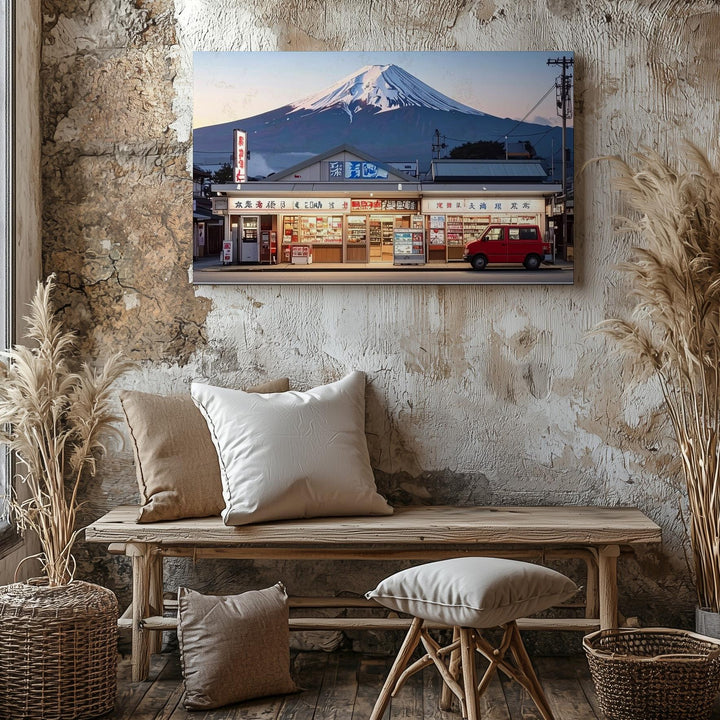 Mount Fuji & Lawson Twilight Canvas – Modern Japan Meets Timeless Tradition - Gifitto