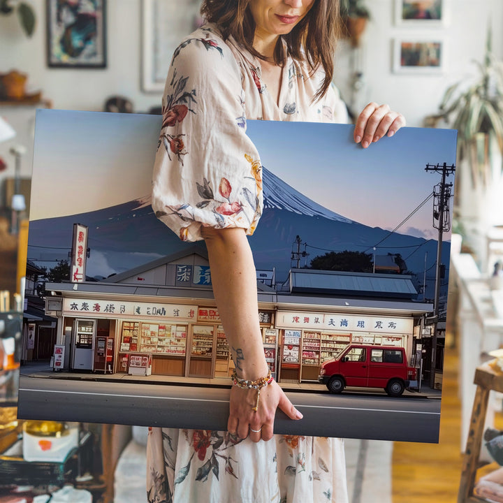 Mount Fuji & Lawson Twilight Canvas – Modern Japan Meets Timeless Tradition - Gifitto