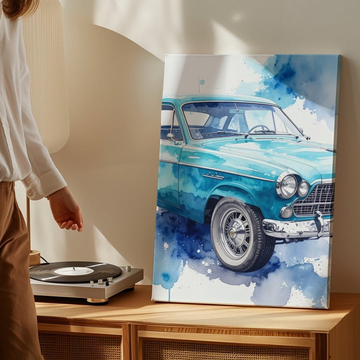 Classic Ford Mustang Coupe Canvas – Watercolor American Icon Art - Gifitto