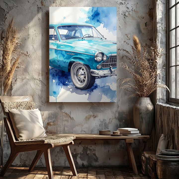 Classic Ford Mustang Coupe Canvas – Watercolor American Icon Art - Gifitto