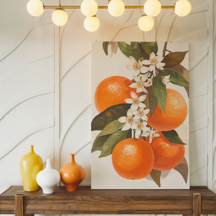 Botanical Orange Cluster Canvas – Lifelike Illustration with Citrus Blossoms - Gifitto