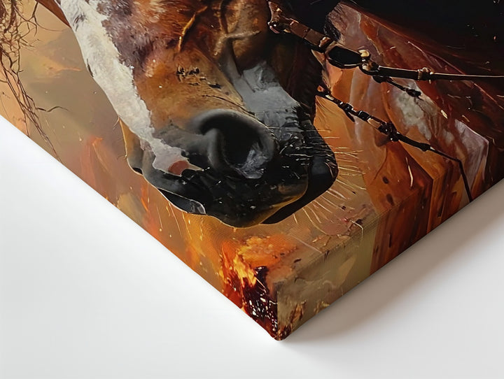 Warrior Spirit Horse Canvas – Native-Inspired Windblown Portrait Art - Gifitto