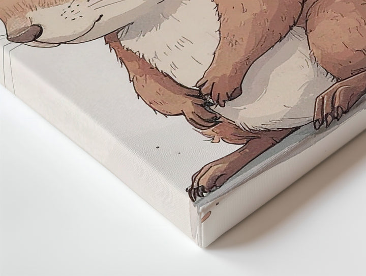 Shy Red Squirrel with Feathered Headband Canvas – Woodland Nursery Art - Gifitto