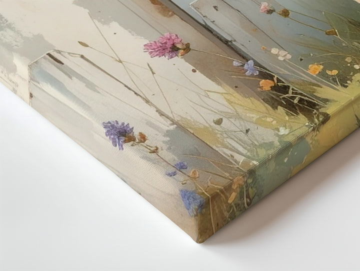 Pastoral Rabbit & Flower Canvas – Serene Nature Wall Art - Gifitto
