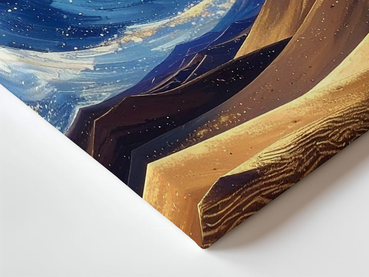 Desert Star Whirl Canvas – Cosmic Van Gogh-Style Galaxy Over Sand Dunes - Gifitto