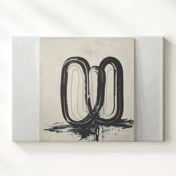 Flowing Lines Abstract Canvas – Black & White Modern Line Art - Gifitto