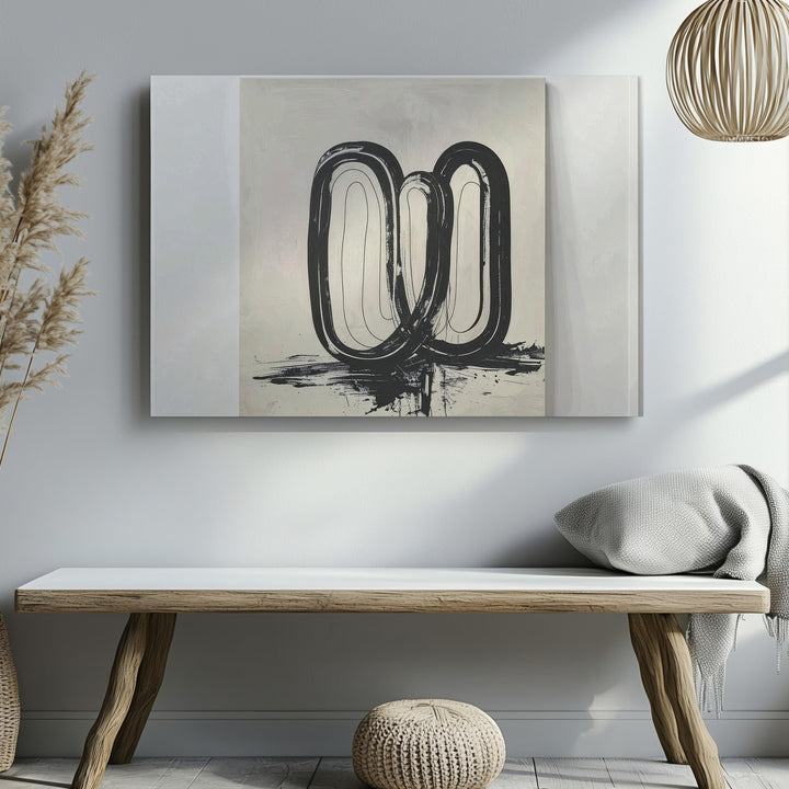 Flowing Lines Abstract Canvas – Black & White Modern Line Art - Gifitto