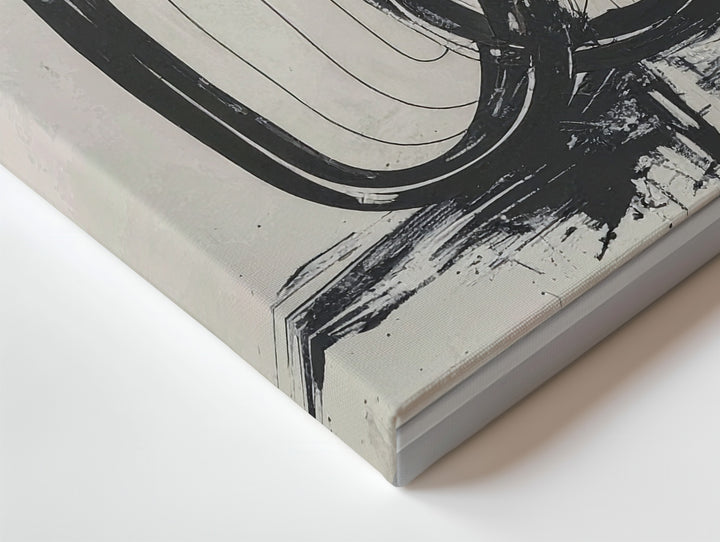 Flowing Lines Abstract Canvas – Black & White Modern Line Art - Gifitto