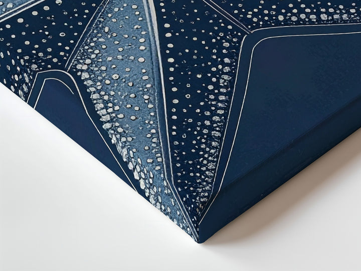 Minimalist Starfish Canvas – White Line Art on Deep Navy - Gifitto