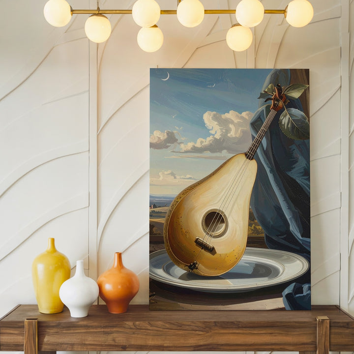 Surreal Pear Mandolin Artwork Canvas – Musical Instrument Merged with a Pear - Gifitto