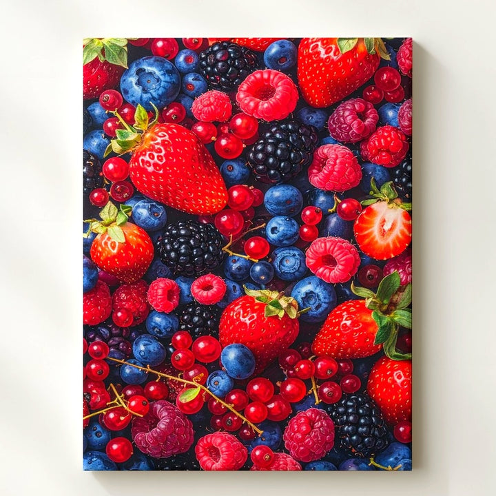 Mixed Berry Mosaic Canvas – Vibrant Photographic Composition of Summer Fruits - Gifitto