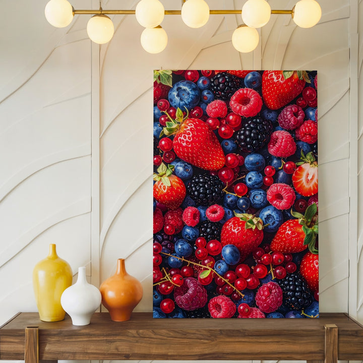 Mixed Berry Mosaic Canvas – Vibrant Photographic Composition of Summer Fruits - Gifitto