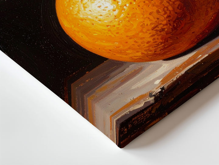 Classical Orange Still Life Canvas – Timeless Oil Painting with Green Leaves - Gifitto