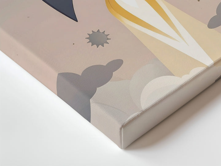 Whimsical Rocket Launch Canvas – Space Adventure Nursery Wall Art - Gifitto