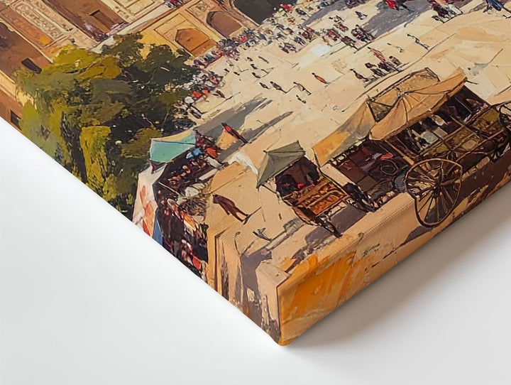 Charminar Market Scene Canvas – Historic Hyderabad Monument Wall Art - Gifitto