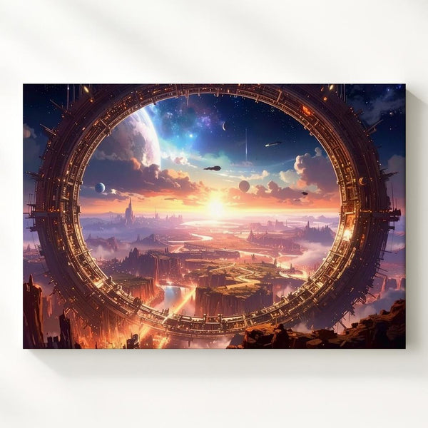 Cosmic Portal Canvas – Futuristic Wormhole and Space Adventure - Gifitto