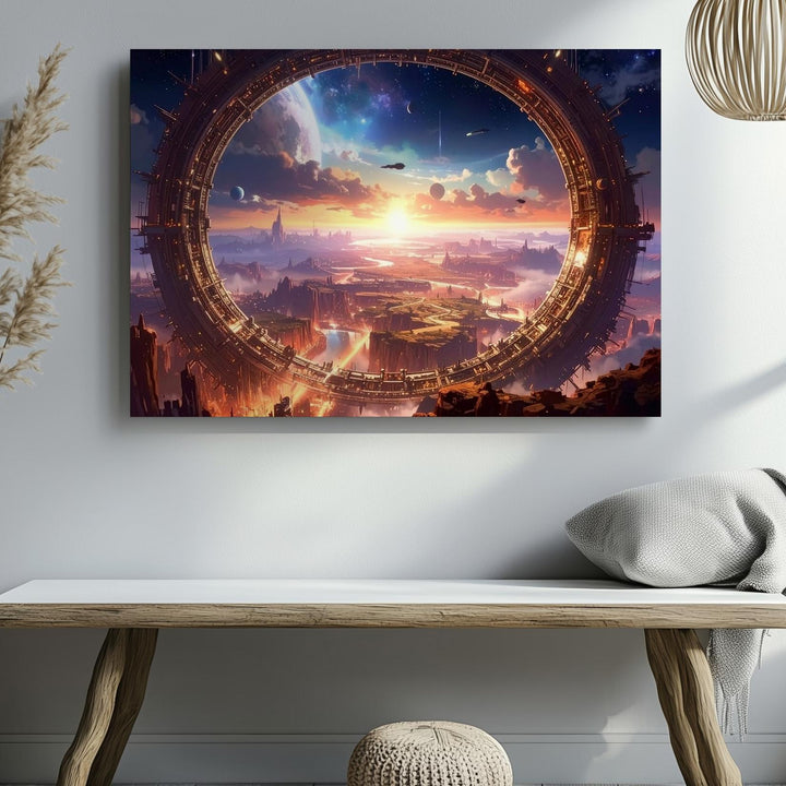 Cosmic Portal Canvas – Futuristic Wormhole and Space Adventure - Gifitto