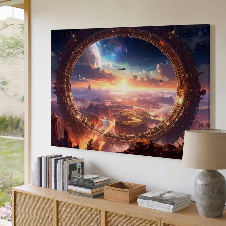 Cosmic Portal Canvas – Futuristic Wormhole and Space Adventure - Gifitto