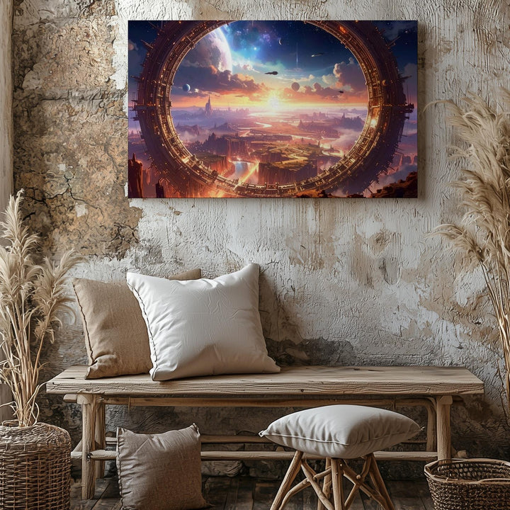 Cosmic Portal Canvas – Futuristic Wormhole and Space Adventure - Gifitto