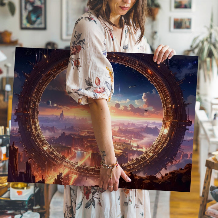 Cosmic Portal Canvas – Futuristic Wormhole and Space Adventure - Gifitto