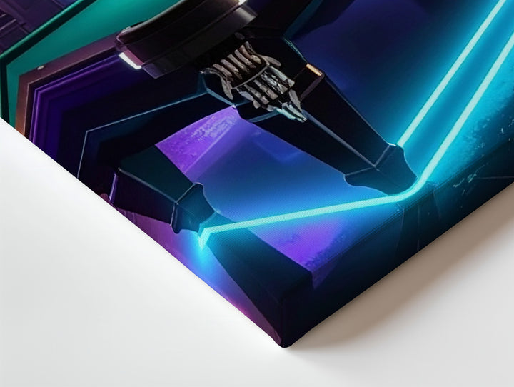 Neon Luxury Billiards Room Canvas – Futuristic Pool Lounge Wall Art - Gifitto