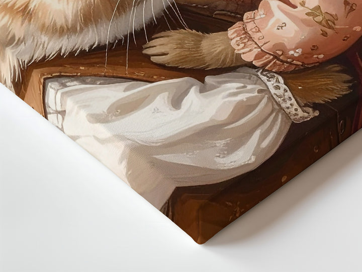 Vintage-Inspired Rabbit Embrace Canvas – Affectionate Spring Wall Art - Gifitto