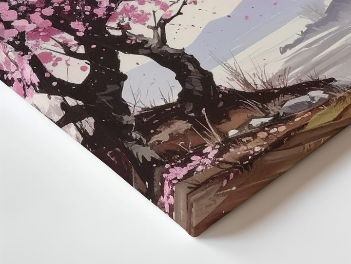 Cherry Blossom Silence Canvas – Minimalist Hanami-Inspired Spring Art - Gifitto