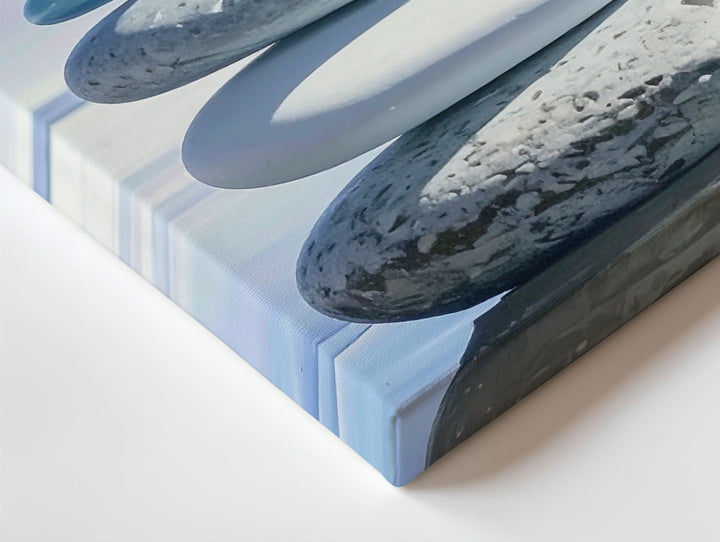 Zen Balance Stone Stack Canvas – Minimalist Meditative Water Reflection Art - Gifitto