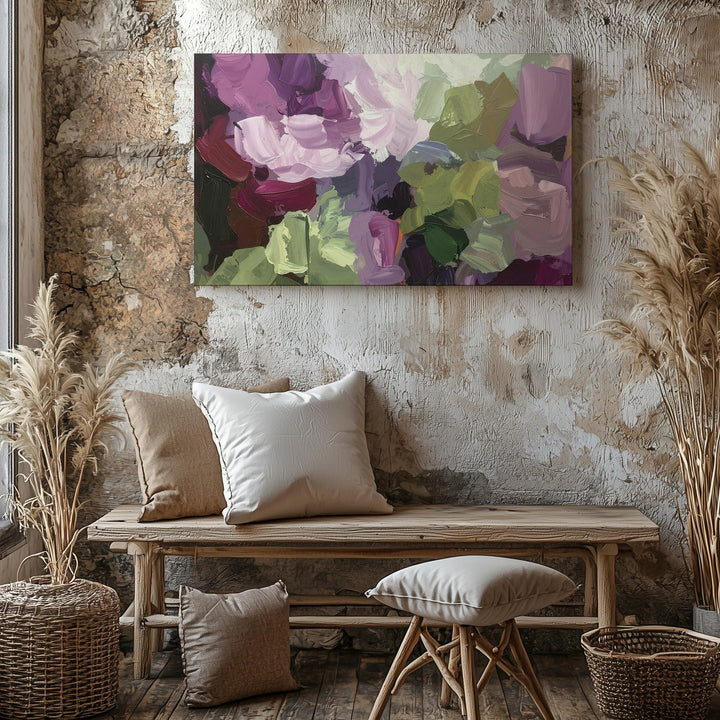 Vibrant Harmony Abstract Canvas – Colorful Floral-Inspired Brushstroke Art - Gifitto