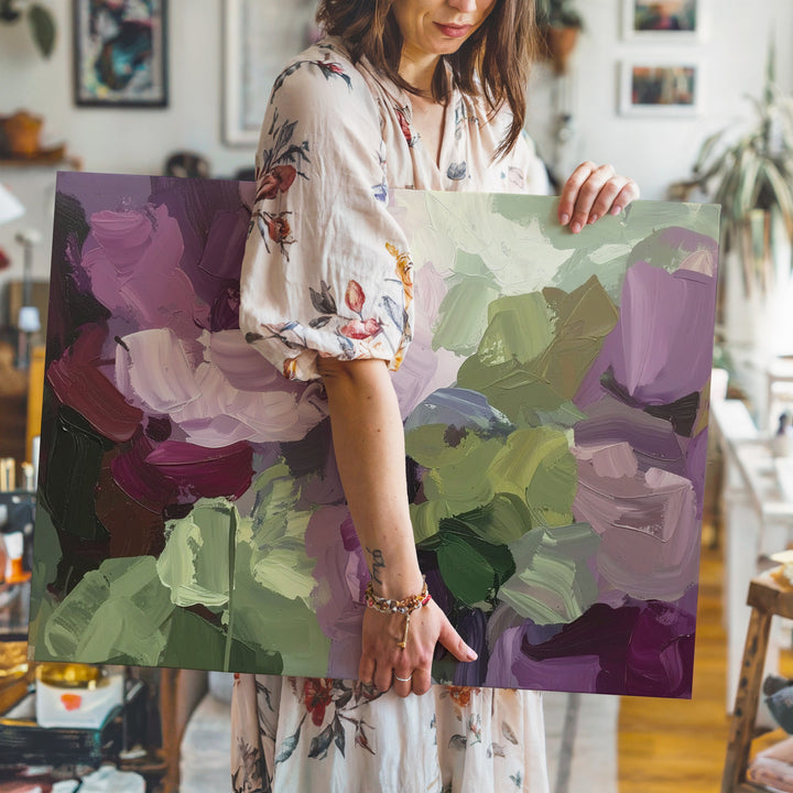 Vibrant Harmony Abstract Canvas – Colorful Floral-Inspired Brushstroke Art - Gifitto