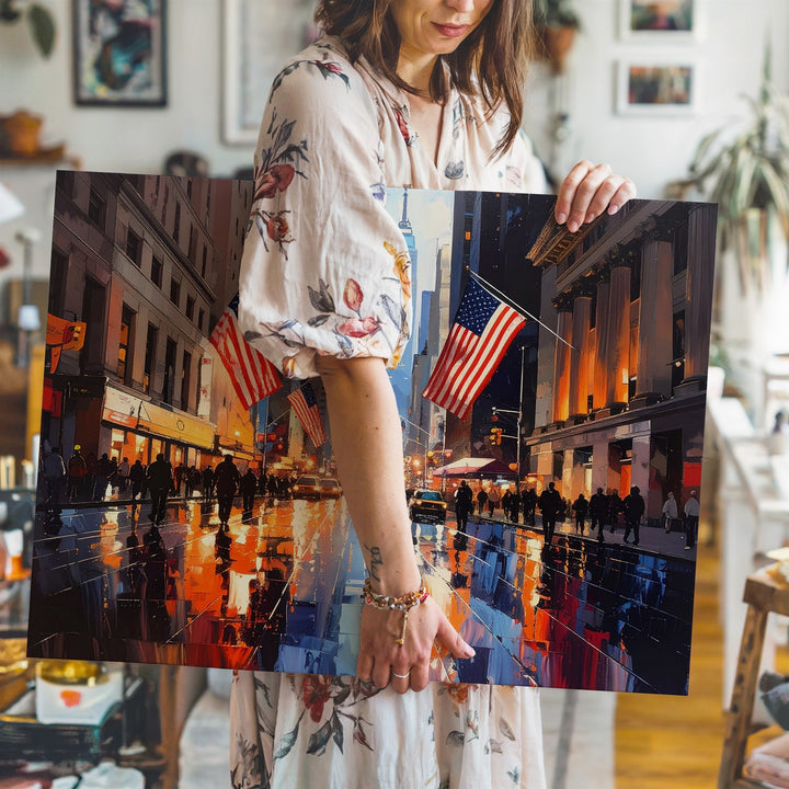 Wall Street at Dusk Canvas – Vibrant NYC Financial District Wall Art - Gifitto
