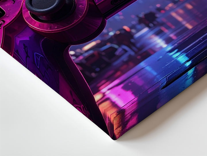 Graffiti Neon Gamer Canvas – Pink & Purple Controller with Cyberpunk Vibes - Gifitto