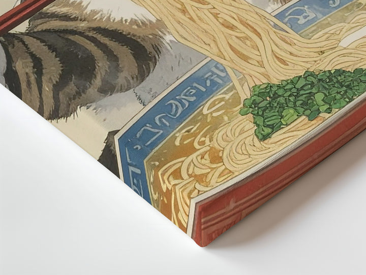 Ramen Slurping Cat Canvas – Japanese-Style Feline Noodle Fun - Gifitto