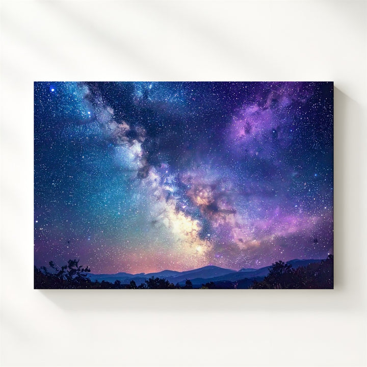 Pastel Milky Way Canvas – Dreamy Galaxy Band in Lavender & Teal Tones - Gifitto