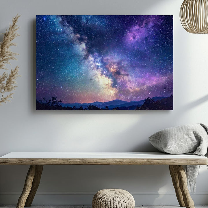 Pastel Milky Way Canvas – Dreamy Galaxy Band in Lavender & Teal Tones - Gifitto
