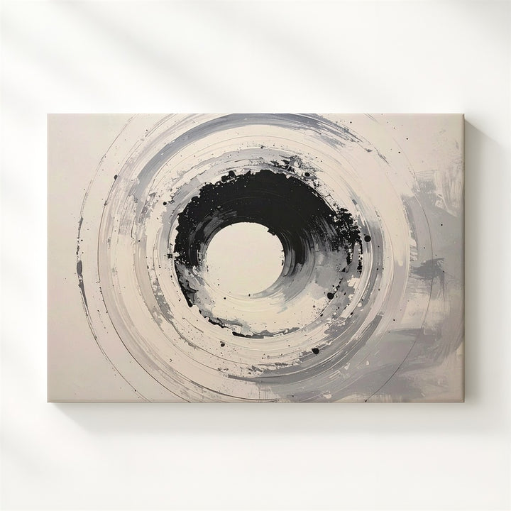 Abstract Enso Brushstroke Canvas – Minimalist Zen Ink Circle Art - Gifitto