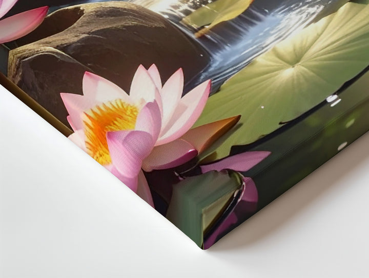 Bamboo Lotus Fountain Canvas – Tranquil Nature & Zen Spa-Inspired Art - Gifitto