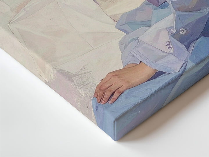 Hanbok Elegance Canvas – Minimalist Portrait of Poetic East Asian Grace - Gifitto