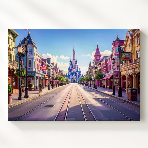 Main Street U.S.A. Canvas – Cinderella Castle & Vintage Disney Charm Wall Art - Gifitto