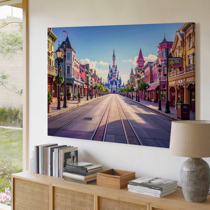 Main Street U.S.A. Canvas – Cinderella Castle & Vintage Disney Charm Wall Art - Gifitto