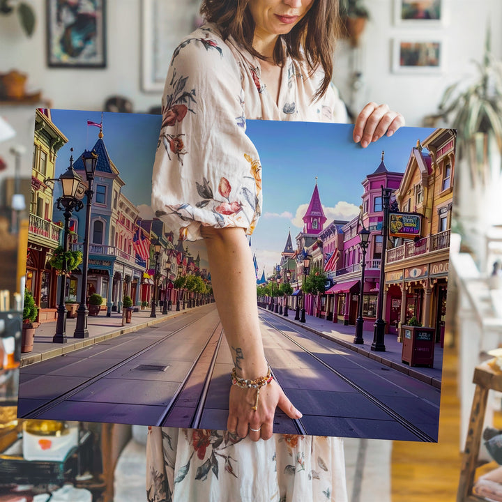 Main Street U.S.A. Canvas – Cinderella Castle & Vintage Disney Charm Wall Art - Gifitto
